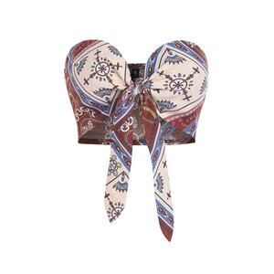 Zaful Women’s Tie Front Scarf Top - Size Large